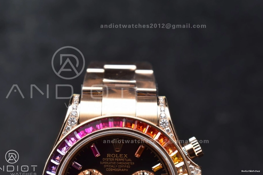Rainbow Daytona Bracelet Black ZF Best Diamonds 1:1 116595RBOW Edition Durable on SH 776 RG Dial 1004